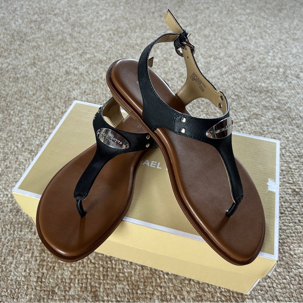 Michael Kors Black and Brown Sandals